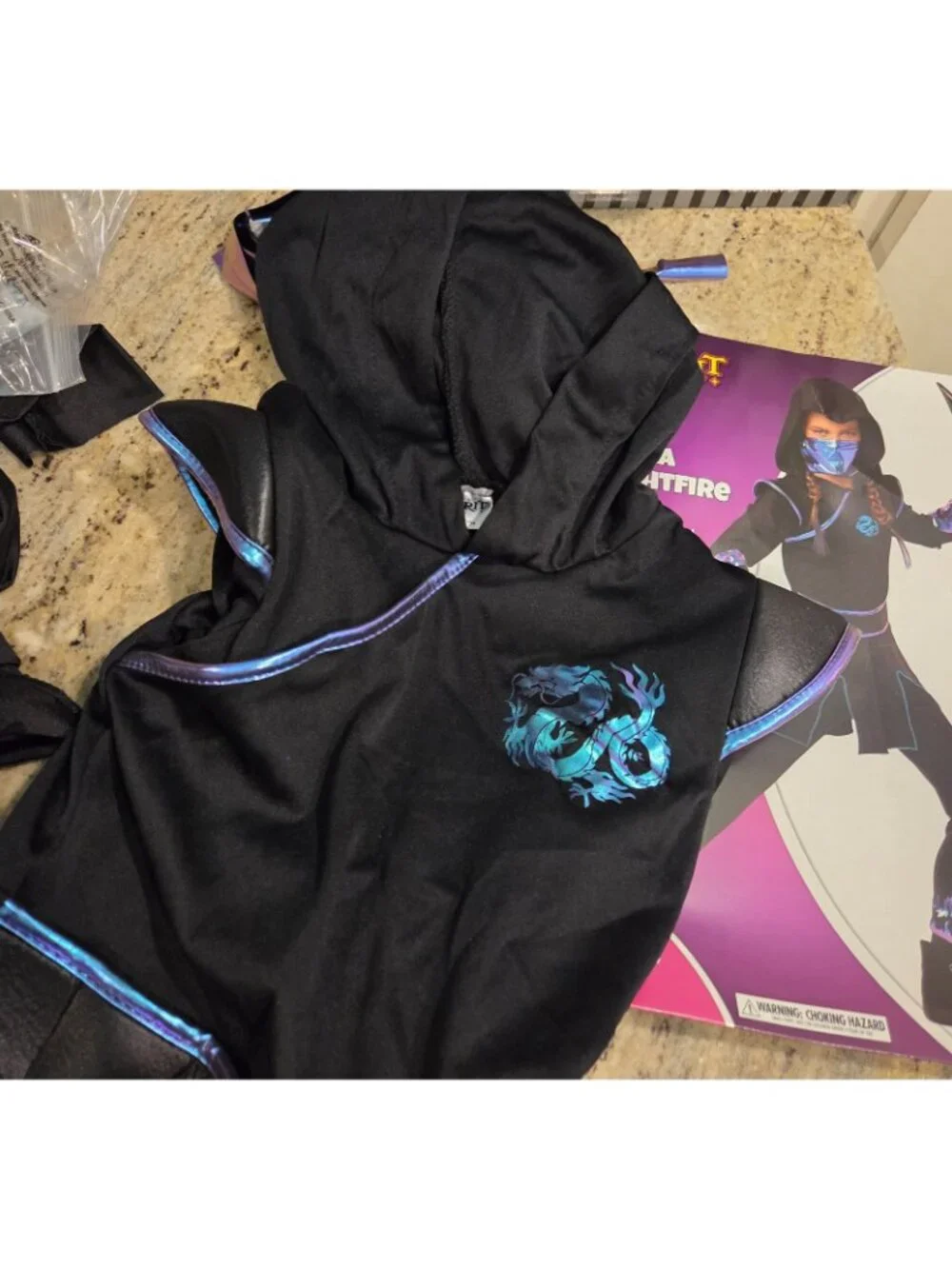 Ninja Nightfire Costume Child M 8-10 Spirit Halloween No Sword READ